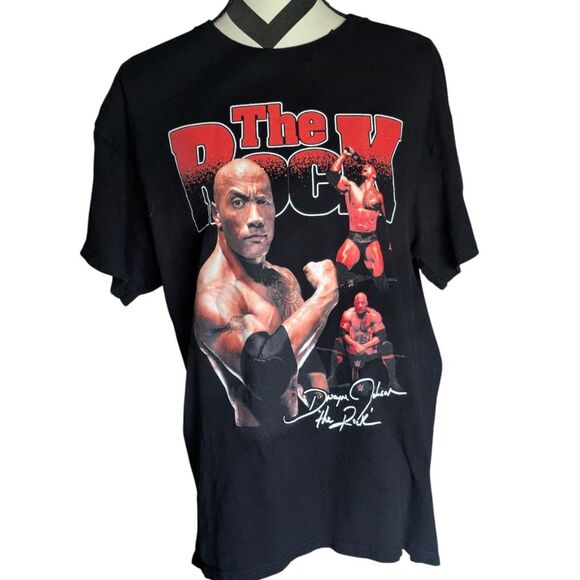 WWE The Rock Dwayne Johnson Black T-Shirt 2024 - Picture 1 of 5